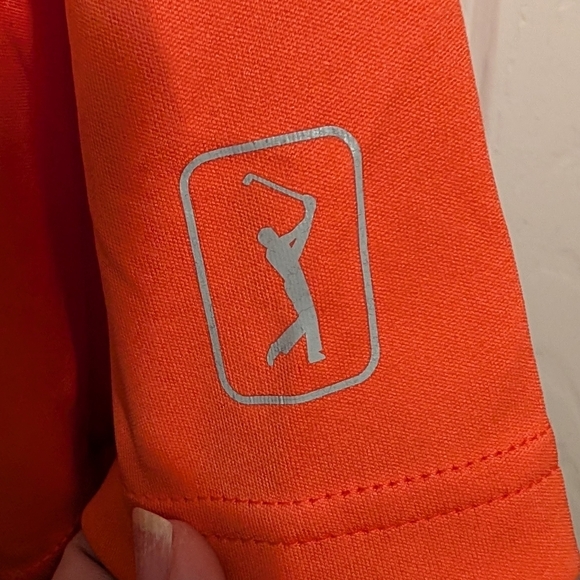 PGA Tour Orange Gradient Polo Shirt Moisture-Wicking - Picture 3 of 5